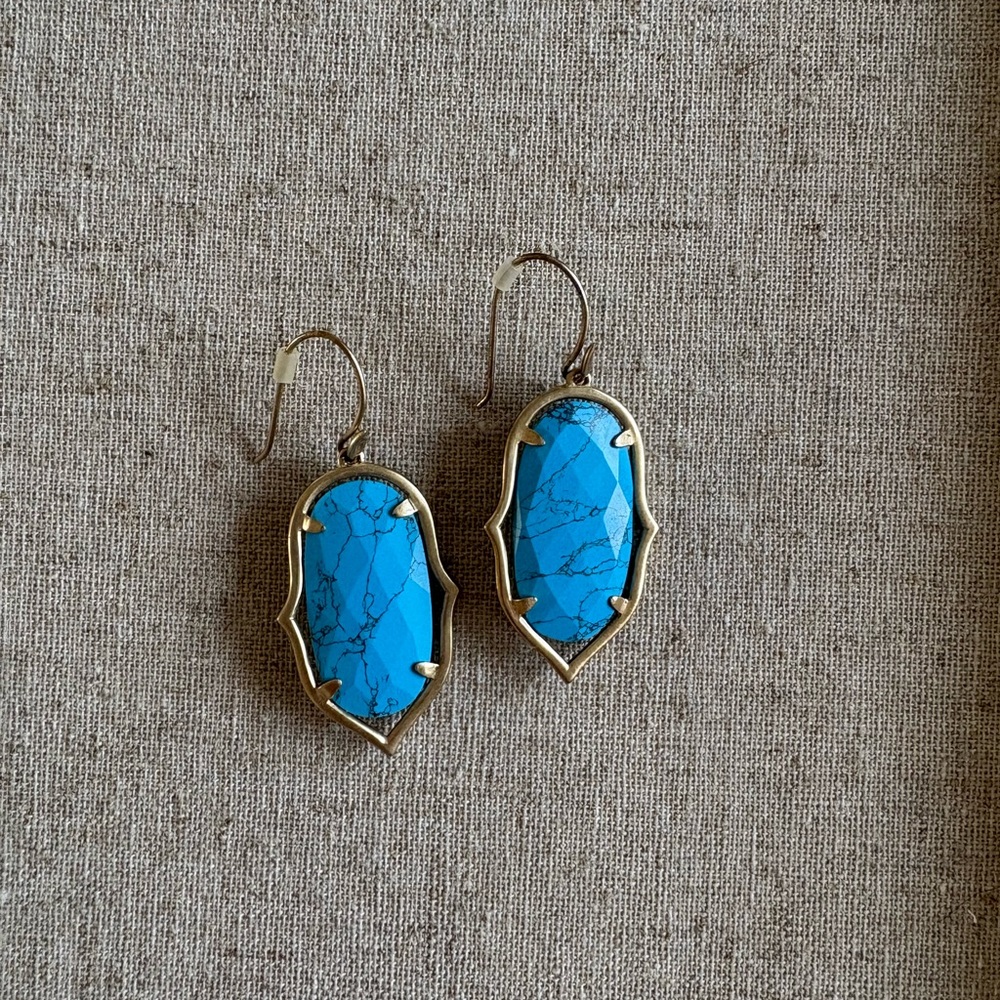 Stella & Dot Turquoise and Gold Earrings